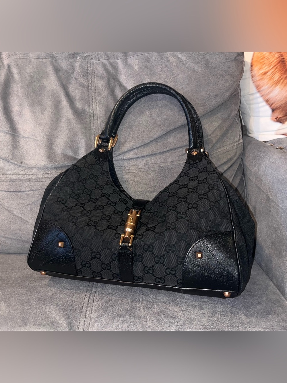 Gucci Jackie Bardot Nailhead Vintage Hobo Bag